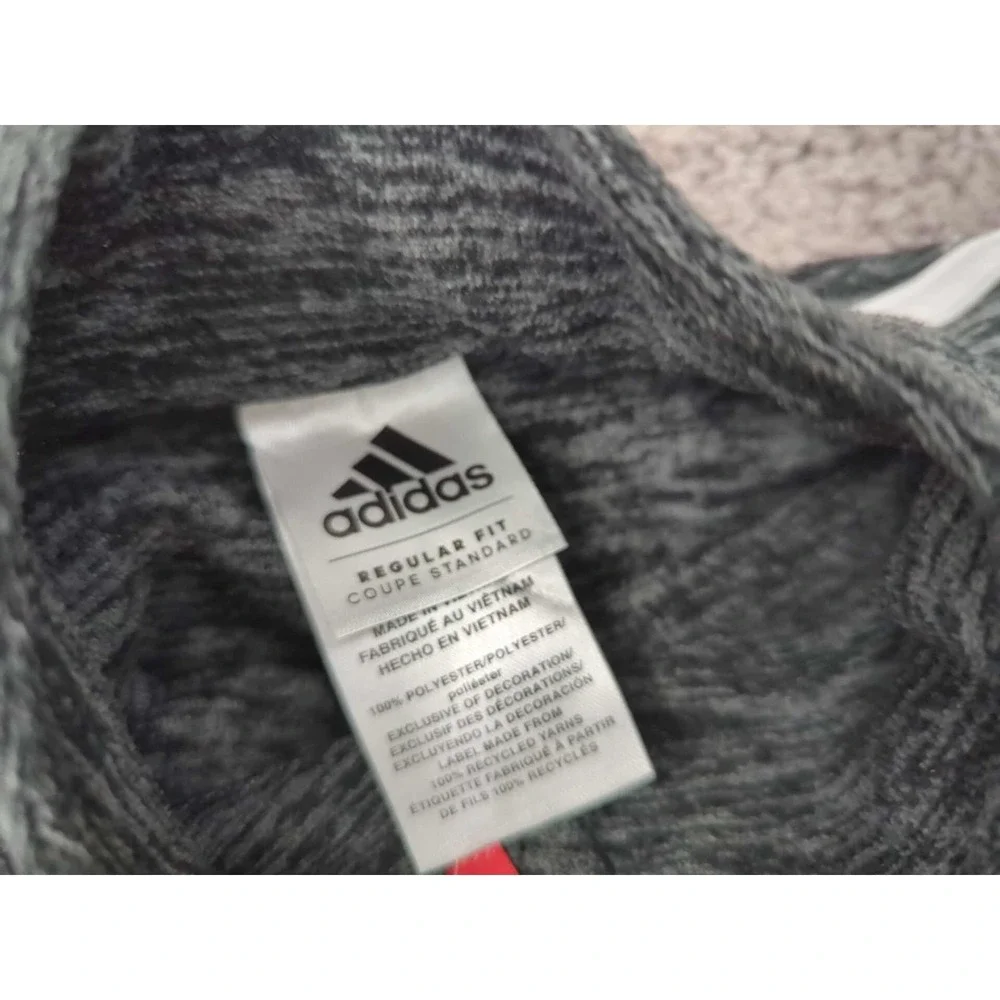 Adidas‎ Sweatshirt Youth Boys S Heather Gray 1/4 Zip Three Stripes Long Sleeve